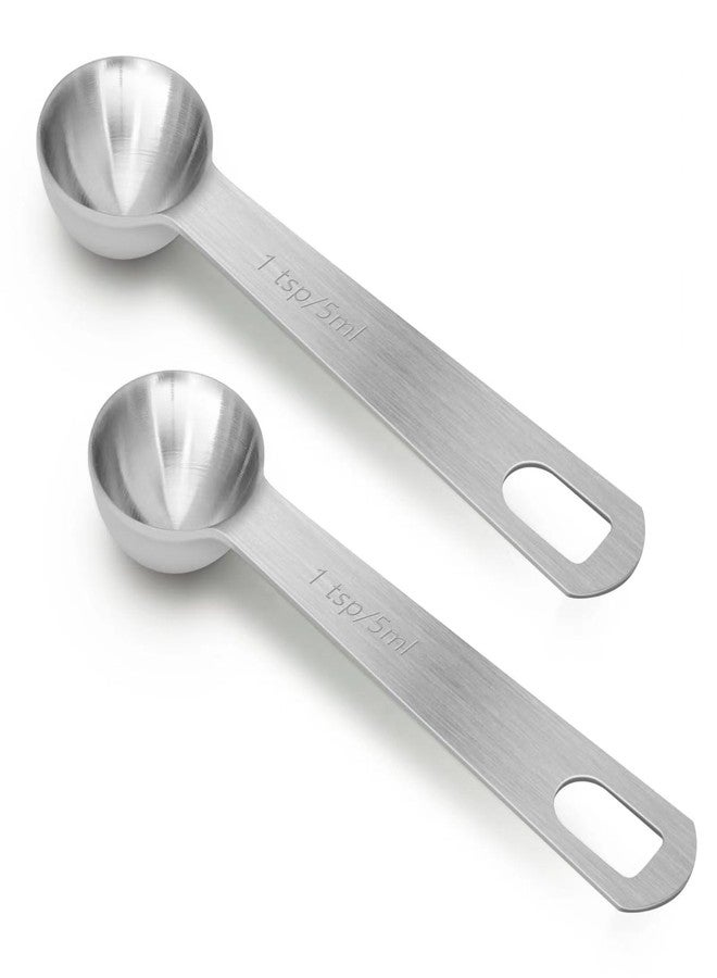 AUOIKK 2 PCS 1 Teaspoon(5 mL | 5 cc | 1 Tsp | 1/3 Tablespoon) Stainless Steel Single Measuring Spoon, Easy to Use and Easy to Wash Metal Measuring Spoons Kitchen Gadgets for Cooking & Baking - Image 1